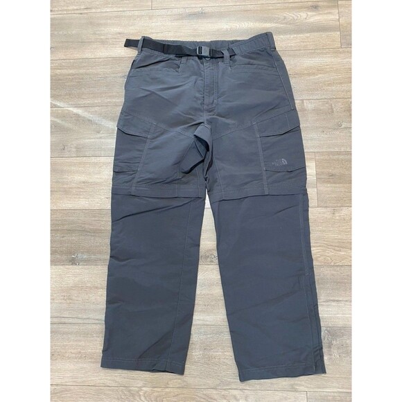 The North Face Paramount Mens M Short Convertible Gray Belted Zip Off Pants - Picture 1 of 8